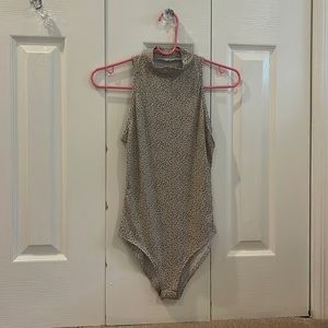 High Neck Cheetah Print Bodysuit